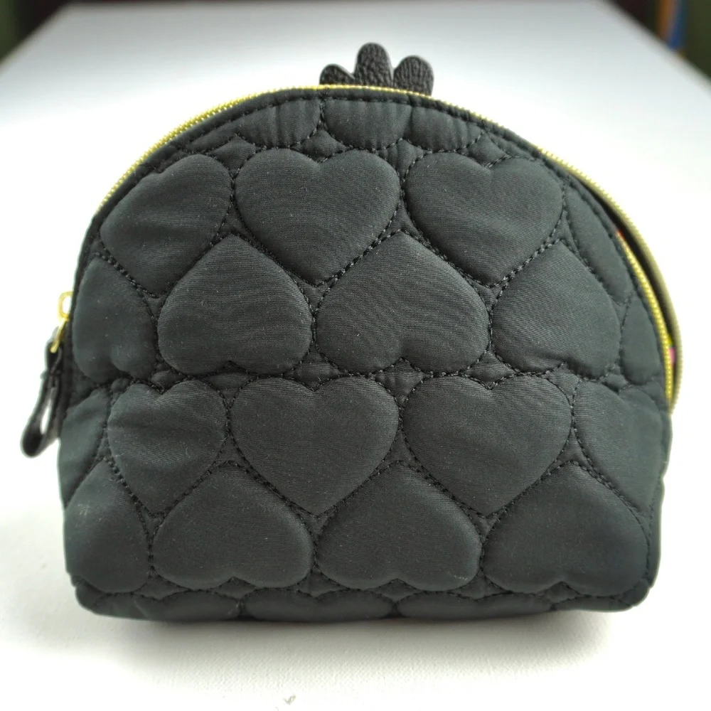 Betsey Johnson Black White Red Penguin Cosmetic Bag